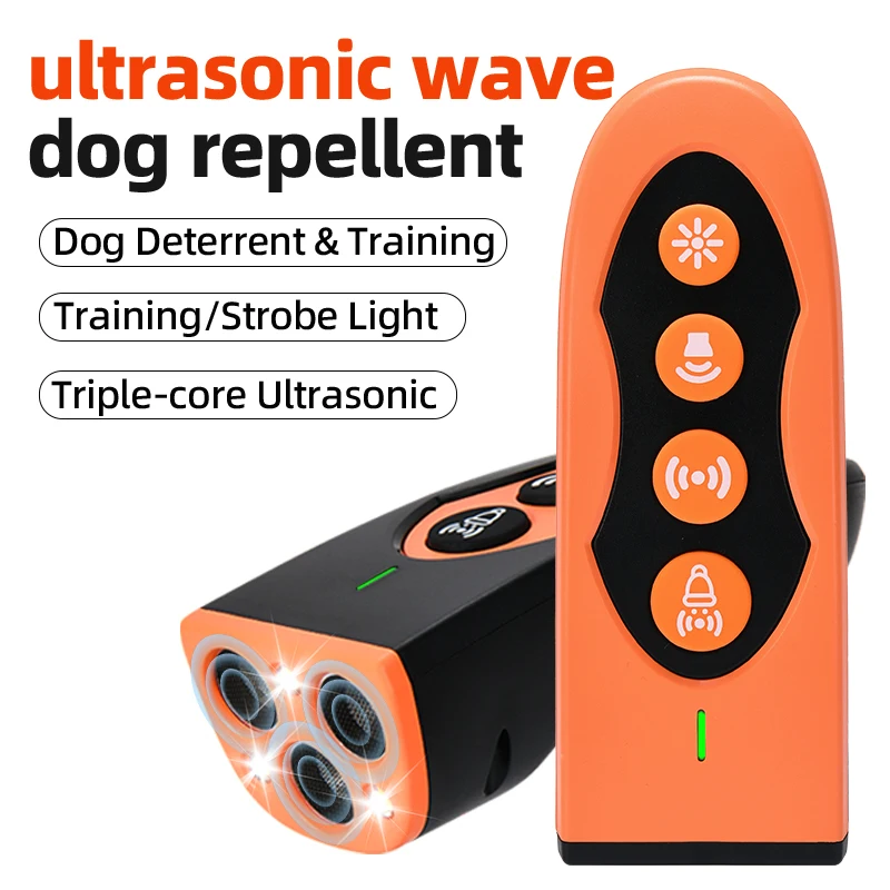 

Outdoor 4in1 Dog Barking Control Long Range Ultrasonic Anti Barking Device Ultrasonic Dog Repeller with Flashlight LED Light