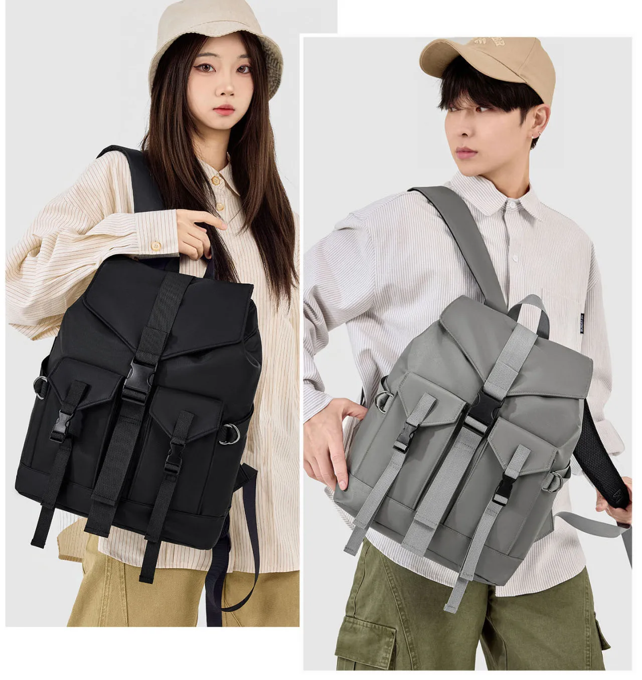 Daily Wear Simple Solid Color Womens Backpacks Fashion Lightweight Design, Portable Layout for Outdoor Leisure and Student Use