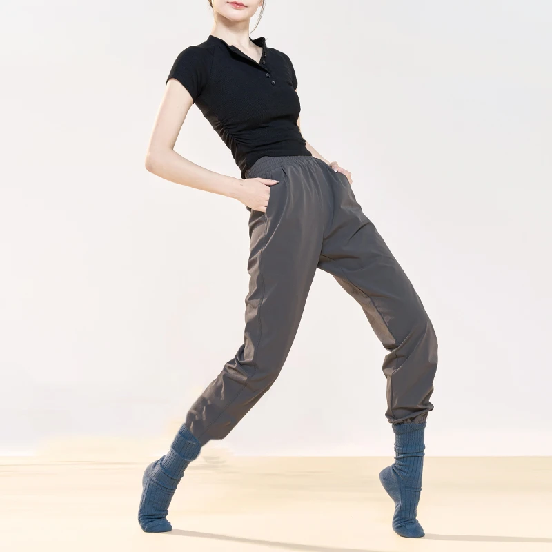 Moderne dans rechte en losse broek met wijde pijpen, ronde kegelvormige broek, Chinese dansdansbroek, training en lichaamsvormende cl