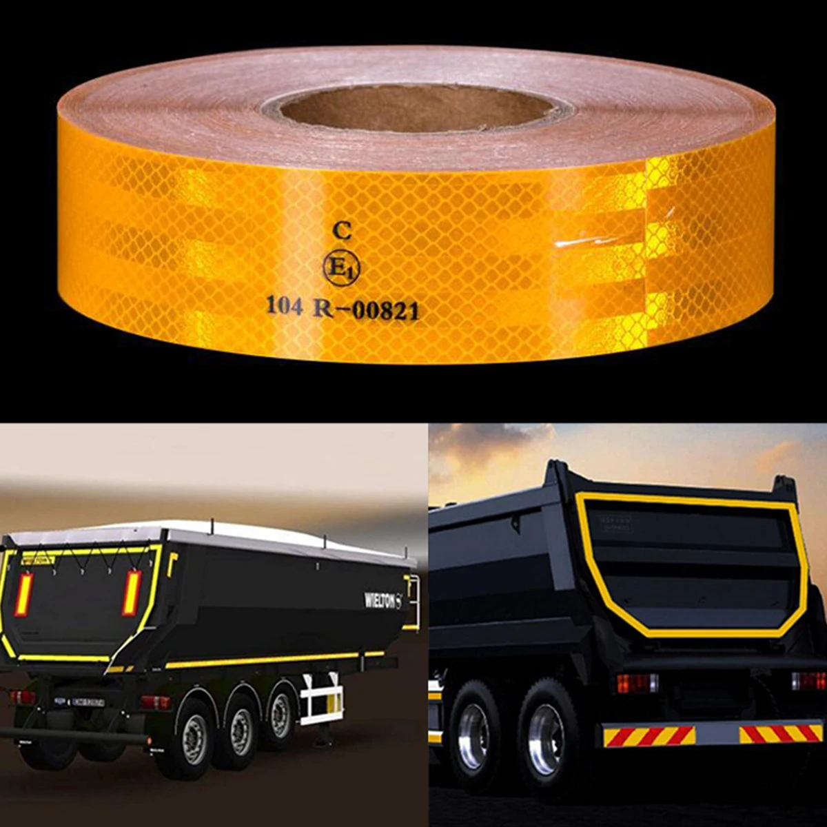 High Intensity Reflective Adhesive Tape Conspicuity Warning Car Stickers Reflectors Strip For Truck Trailer Safety Acce