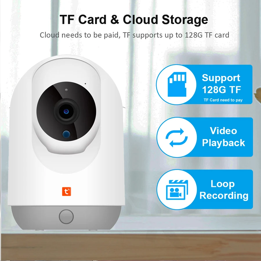 كاميرا Tuya IP WiFi PT داخلية بدقة 3 ميجابكسل، تتبع تلقائي، تحكم في تطبيق الصوت ثنائي الاتجاه لأمن المنزل الذكي #3