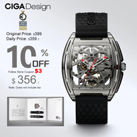 CIGA Design Titanium Skeleton Mechanical Watch for Men 2025 Z Series Tonneau Automatic Movement Luxury Wrist Watches Timepiece