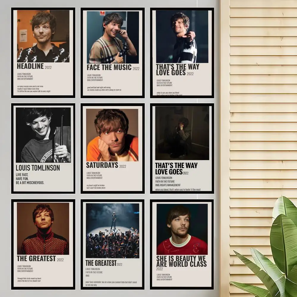 

Singer L-Louis T-Tomlinson Poster Retro HD Art Mural Wall art Poster for Home Room Decoration Vintage Print Decor