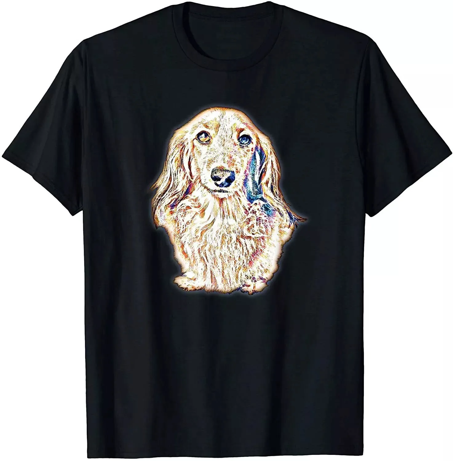 Cute Dog With Long Hair Dog Lover Unisex T-Shirt Size S-5XL