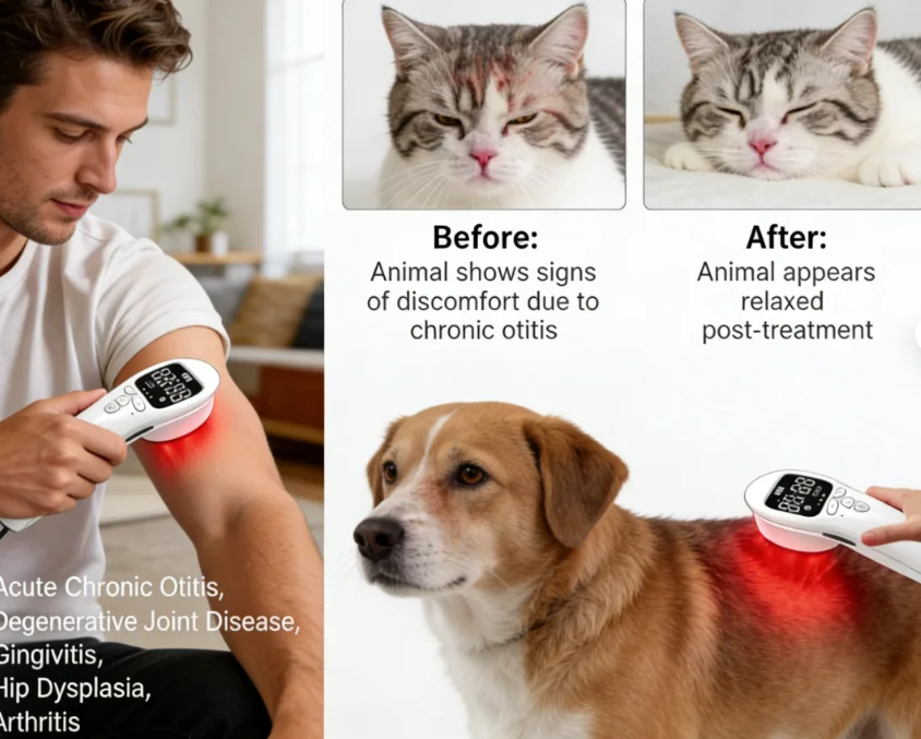 

Портативный холодный лазер для снятия боли, от мышечных и поясничных болей, безопасное неинвазивное лечение, для домашнего использования людьми и животными