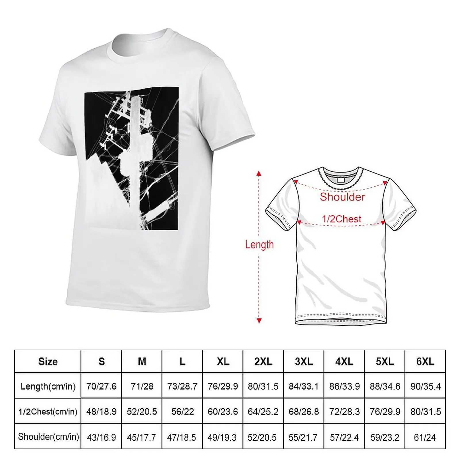 Power Lines Negative T-Shirt summer top summer 2026 men workout shirt