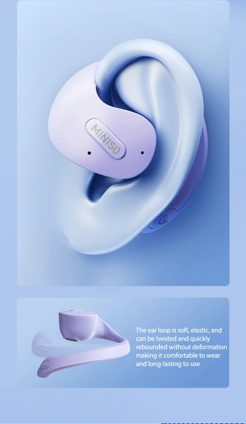 MINISO X15 PRO OWS Bluetooth-Headset 5.4 Bluetooth-Kopfhörer, Knopfsteuerung, Geräuschunterdrückung, Ohr-Hängekopfhörer mit Mikrofon – Detail 10