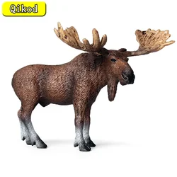 Simulated Wildlife Model North American Elk Moose Deer PVC Action Figure Kids Collection Toy Gift