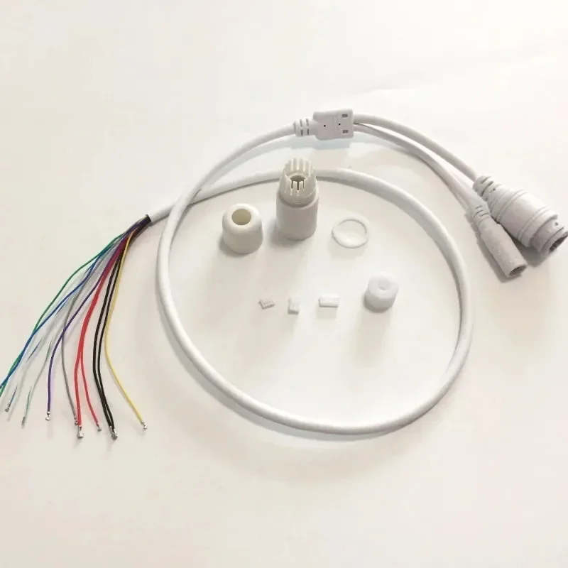 Câmera de rede IP CCTV Módulo PCB cabo final de alimentação de vídeo RJ45 fêmea e conectores DC macho com terminais