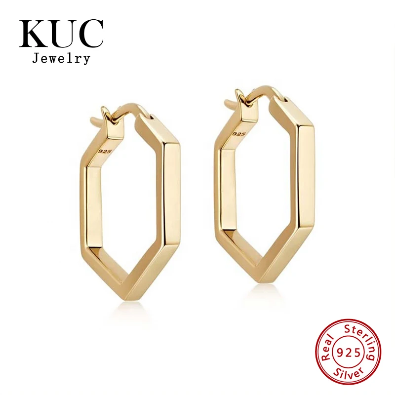 

Fashion Designer Clip on Earring 925 Sterling Silver 18k Gold Plated Minimalist Fine Jewelry for Girls Hoop Earrings