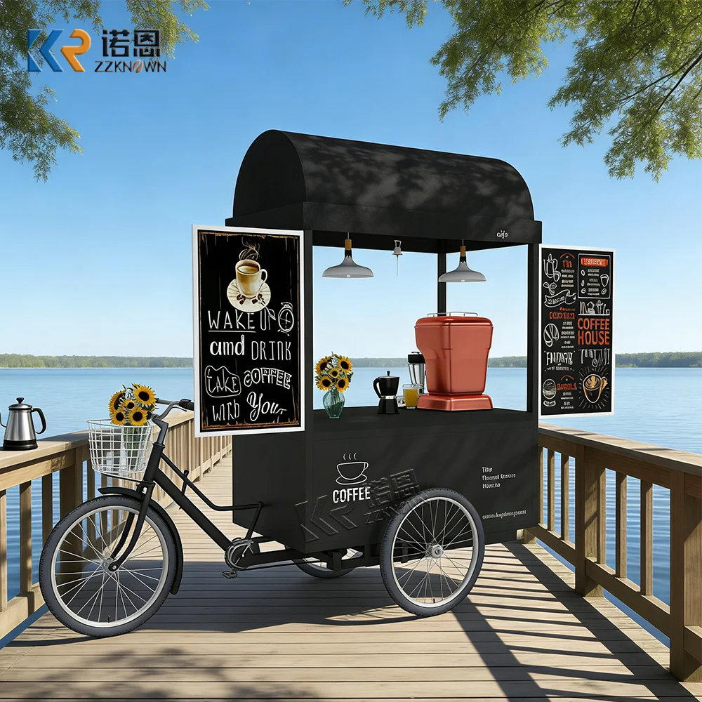 

Hot Sale Commercial Coffee Gelato Ice Cream Display Freezer Cart Custom Drink Popsicle Ice Cream Cart with Refrigerator