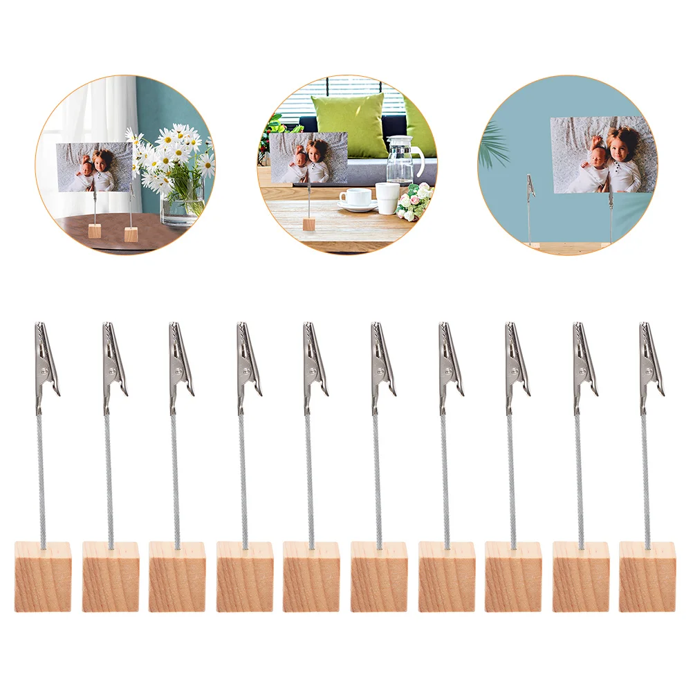 Holder Table Holders Number Card Wedding Clip Memo Clips Photo Picture Wooden Stands Tables Stand Cube Paper Business Display