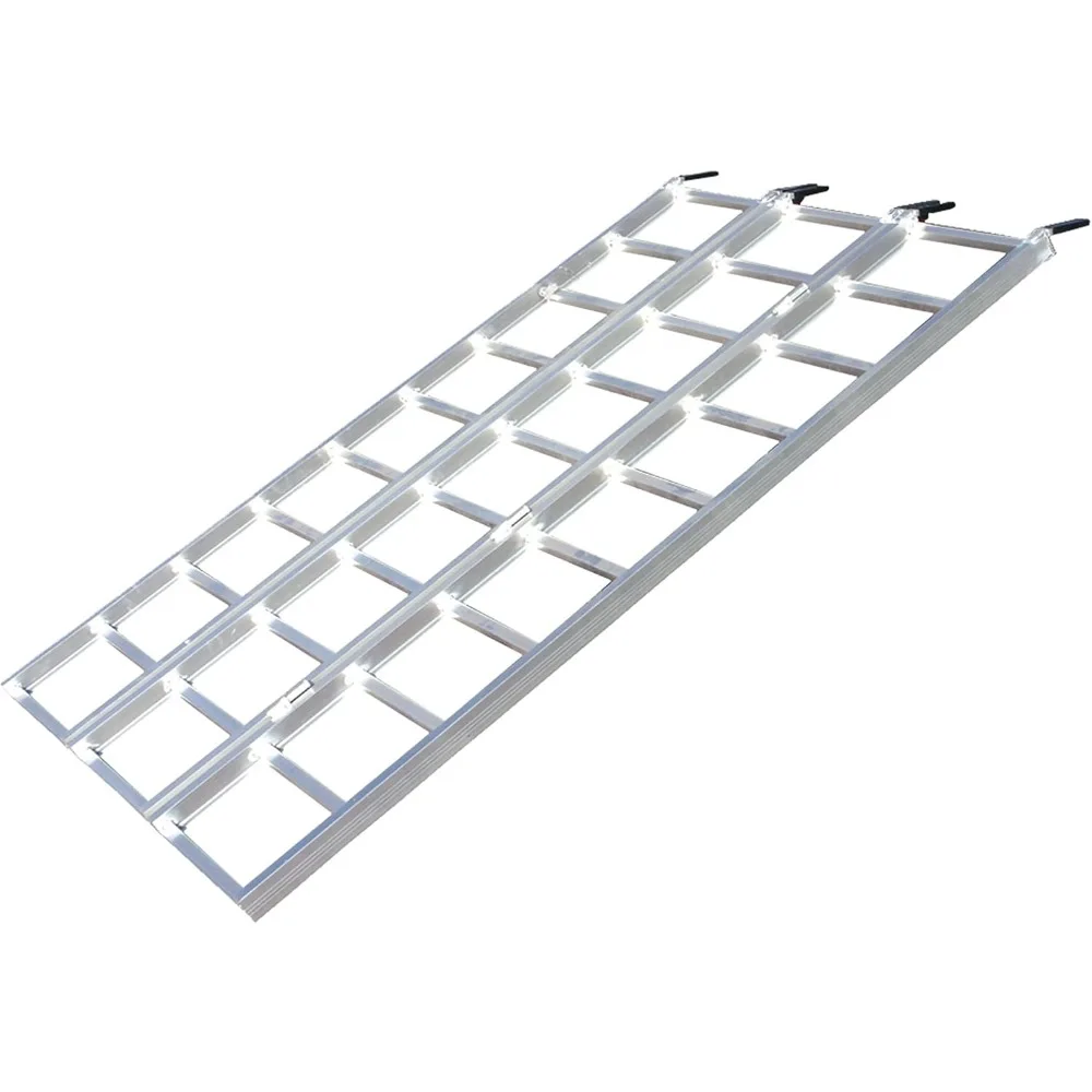 Camión de aluminio Tri-Fold XL de 78 pulgadas, rampas de carga UTV/ATV - Capacidad de 1750 lb, plateado -TX104