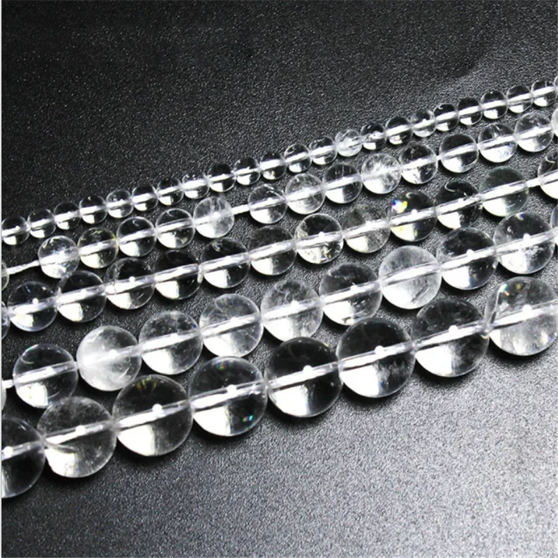 

15inch Natural Clear Crysta Beads for Jewelry Making Round Loose Bead DIY Bracelet Accessories 4/6/8/10 Mm