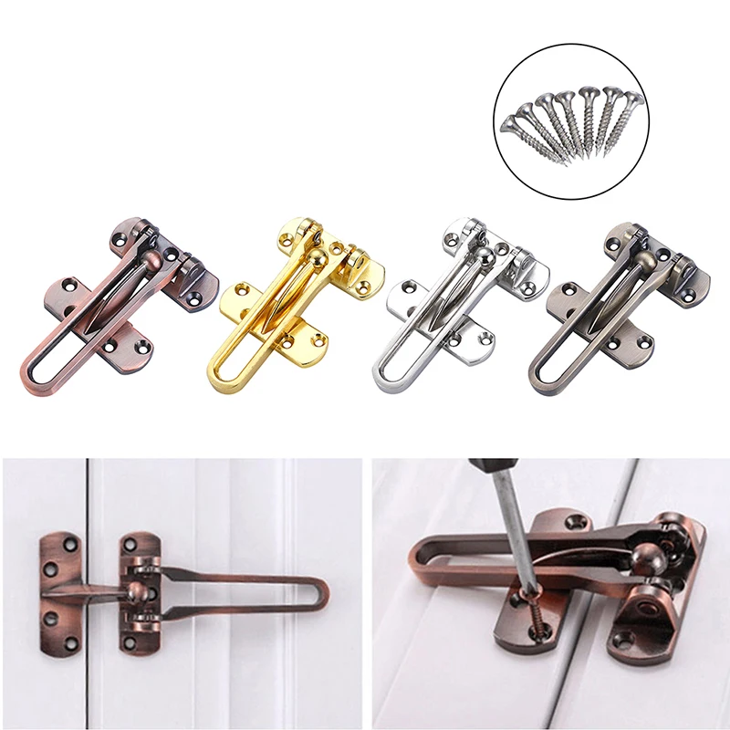 Front Door Bolt Latch Safety Lock Guard With Screw Hasp Catch Door Fastens Lock Home Hotel Anti-Theft Buckle Security Hardware