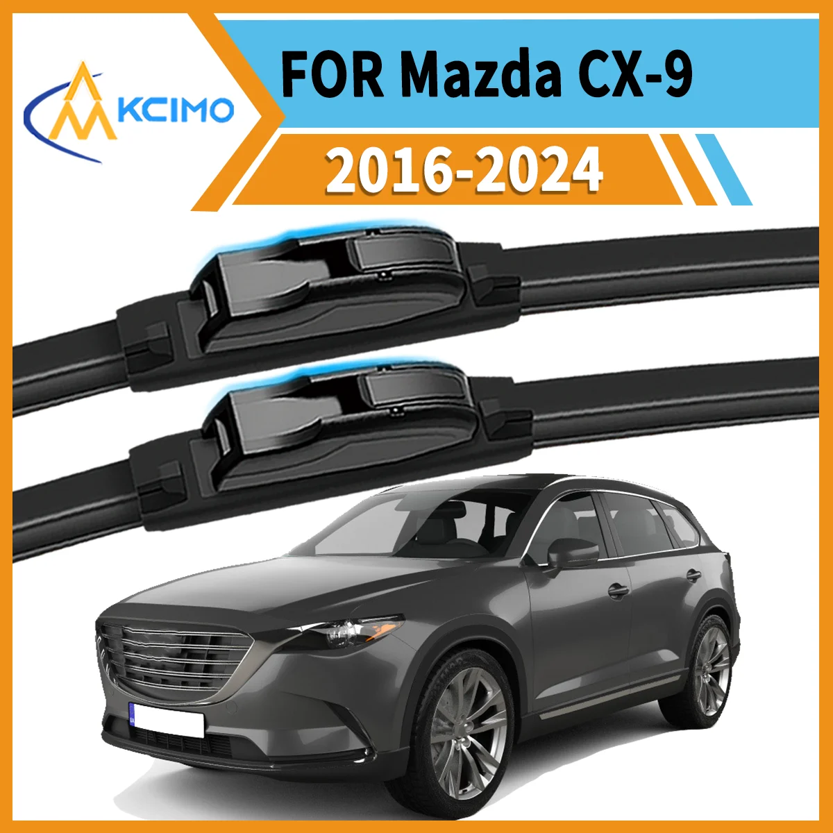 

Essential Safety Duo 2 Front Wiper Blades for Mazda CX-9 TC 2016-2024 Year-Round Clear Vision & Quiet Smudge-Free Operation