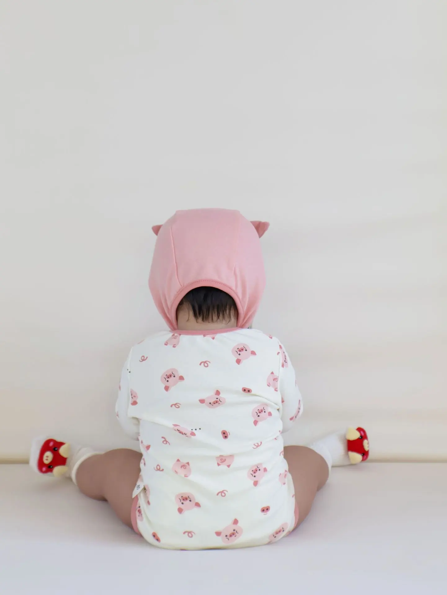 25 Autumn Korean Style Baby Bodysuit Ins Pig  Print Romper Infant Pajamas Outerwear Crawling Suit Cosplay Photo Costume 0-24M