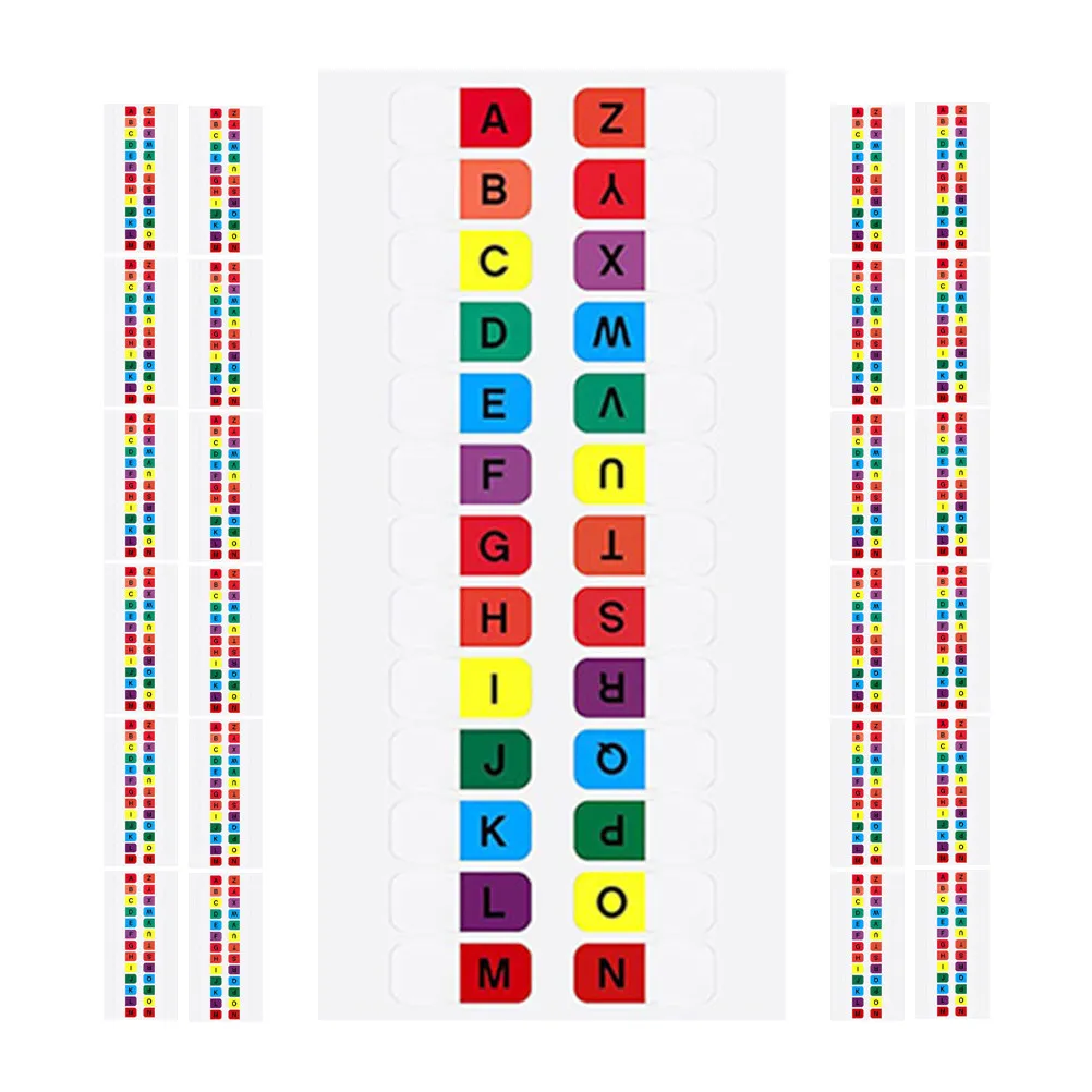 30Sheets Plastic Alphabet Page Tabs Strong Adhesive Pet Book Markers for Office Home School Annotation Classification