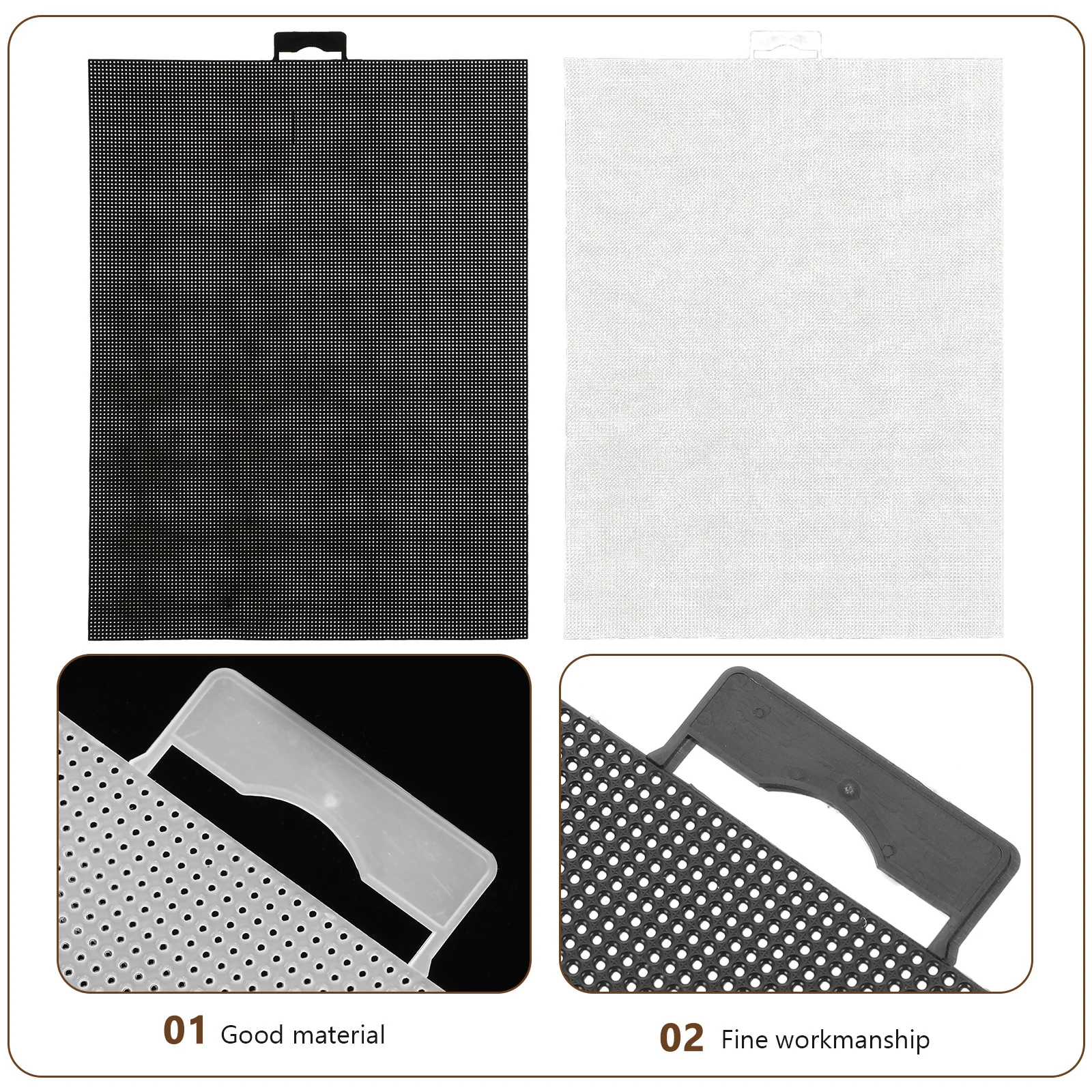 

6Pcs Handmade Mesh Sheets for Embroidery Sewing DIY Quilting Sturdy Plastic Grid Pieces for Knitting Crochet Cross Stitch Craft