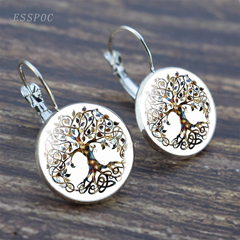 Fashion Earrings Tree of Life Silver Color France Earrings for Women Ear Hook Earrings Life Tree Jewelry Girl Gift Dropshipping