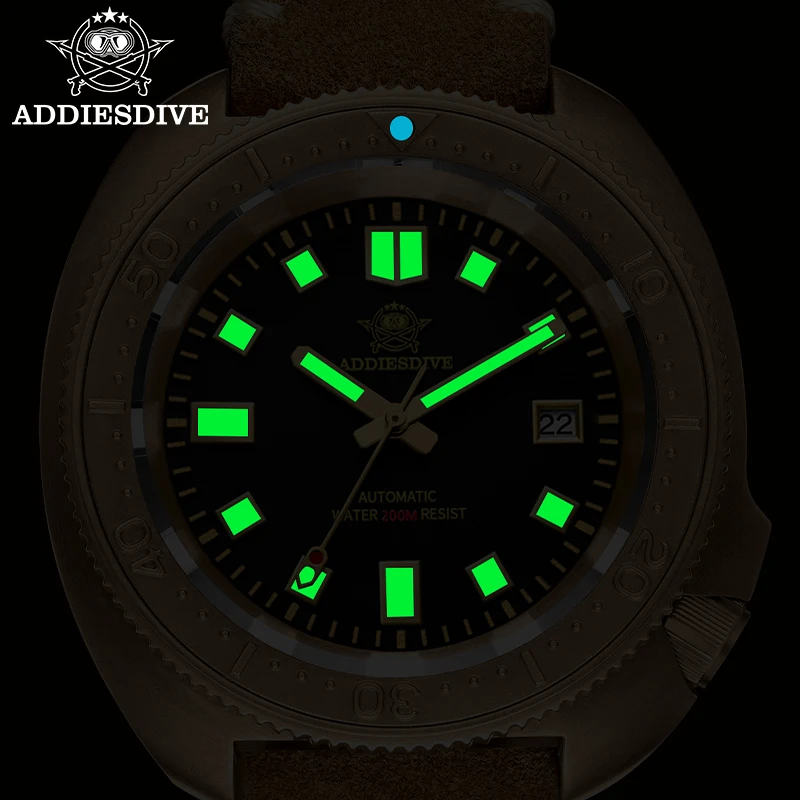ADDIESDIVE Hight Quality Watch 200M Waterproof BGW9 Super Luminous Sapphire CUSN8 Solid Bronze Automatic Mechanical Men's Watch
