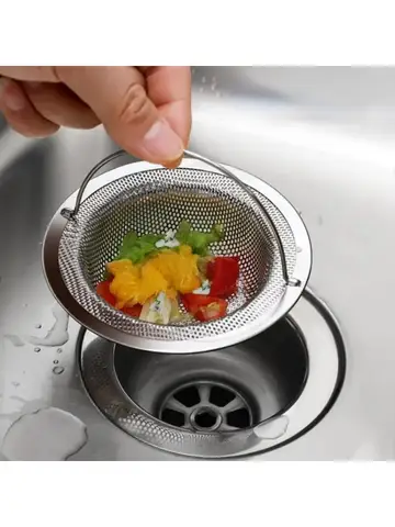 Filtre d'évier de cuisine en acier inoxydable, collecteur de résidus alimentaires/cheveux, gardez votre baignoire, 1 pièce