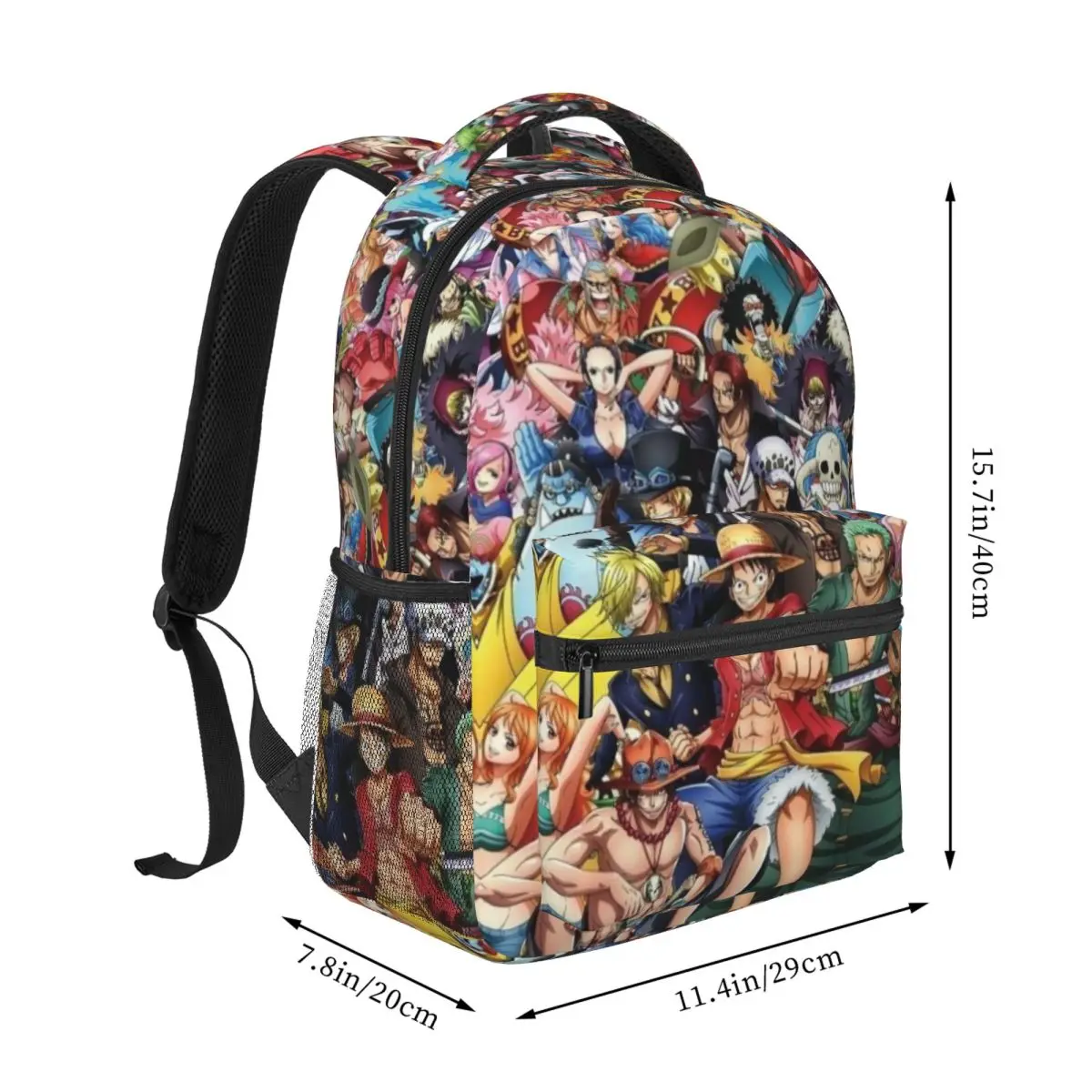 Uma peça impressa leve mochila casual, apto para escola, ao ar livre, compras, escritório, 17"