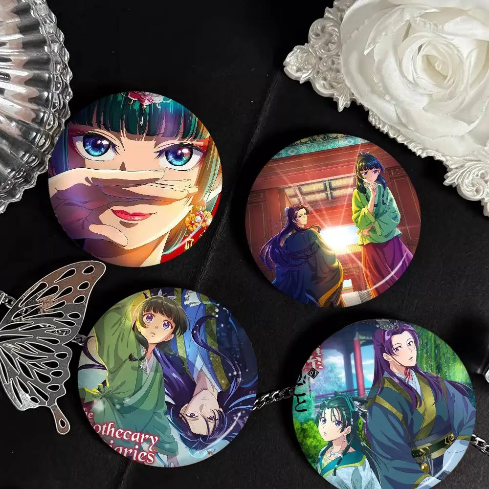 Anime The Apothecary Diaries Creative Pins Funny Faces Round Snap-in Brooch Badge Backpack Hat Accessories Jewelry Gifts