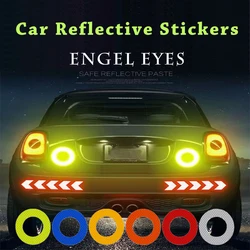 2pcs/set Car Bumper Reflective Safety Strip Stickers Car Angel Eye Reflective Sticker Reflective Warning Safety Tape