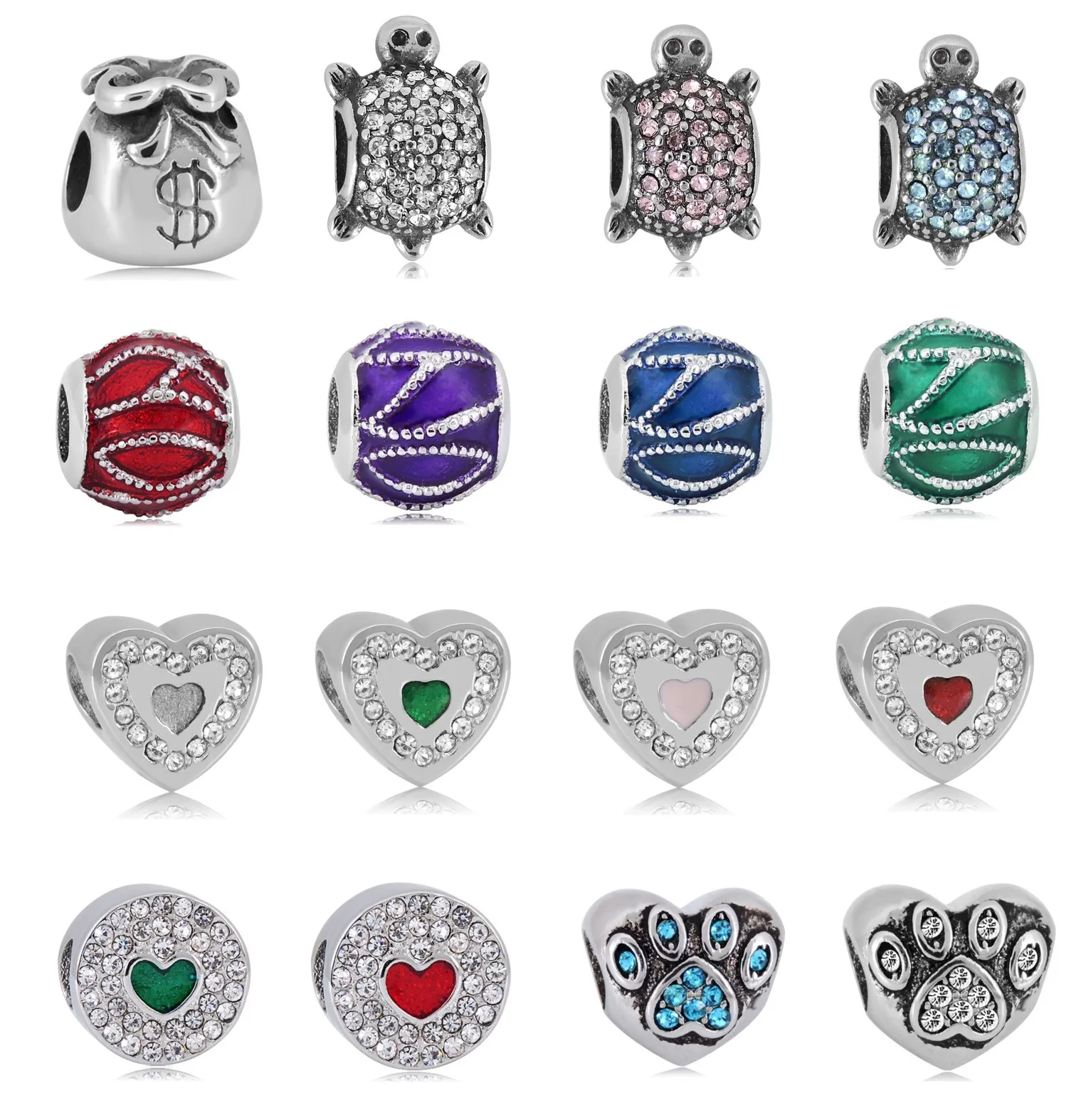 3 pz/lotto Turtle Metal Charms in acciaio inossidabile crystalle Tortoise pendenti orecchini ciondola accessori per gioielli fai da te Decor Tone