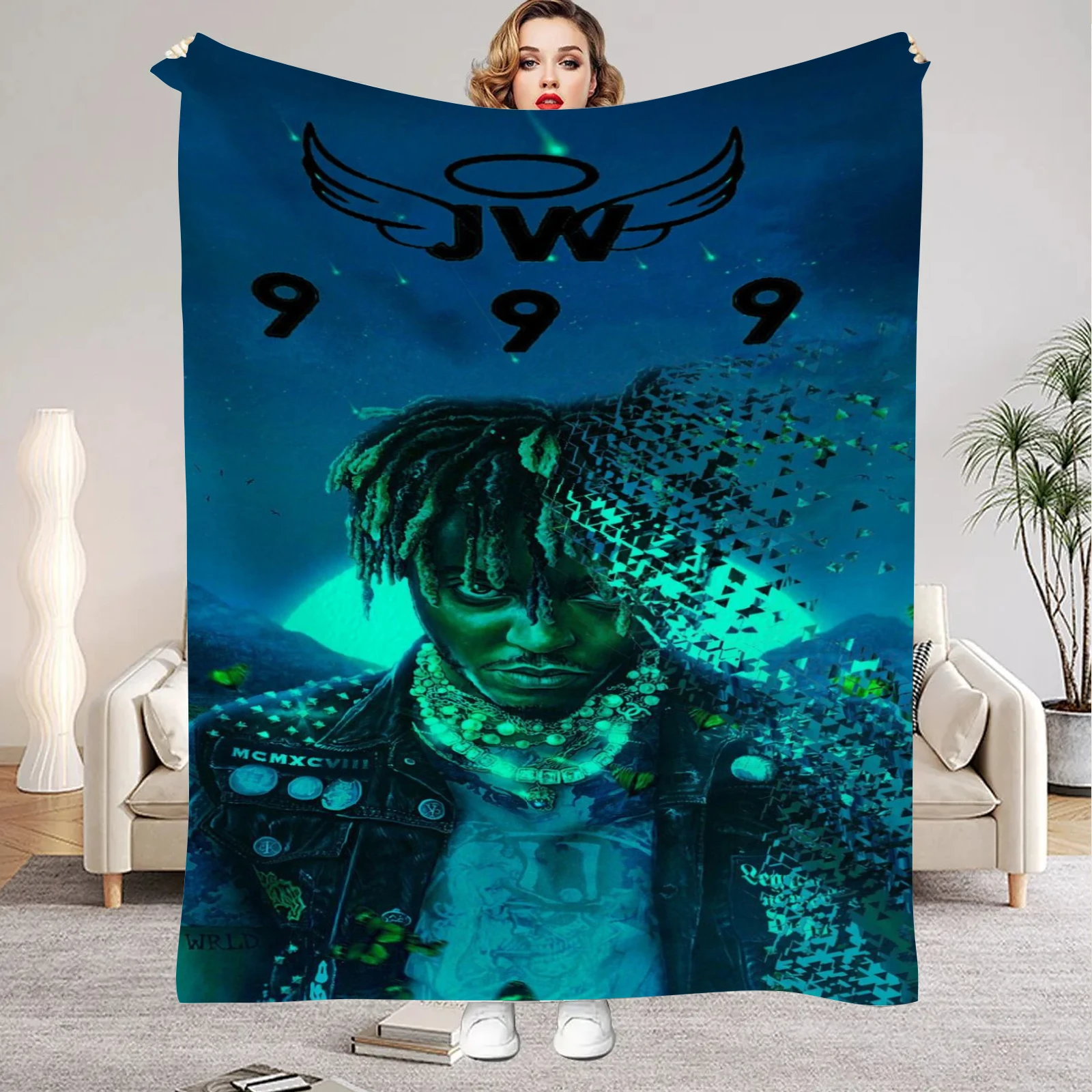 Juice WRLD 999 Legend Rapper Album Blanket Soft Throw Blanket for Home Bedroom Bed Sofa Travel Picnic Cover Kid Gift