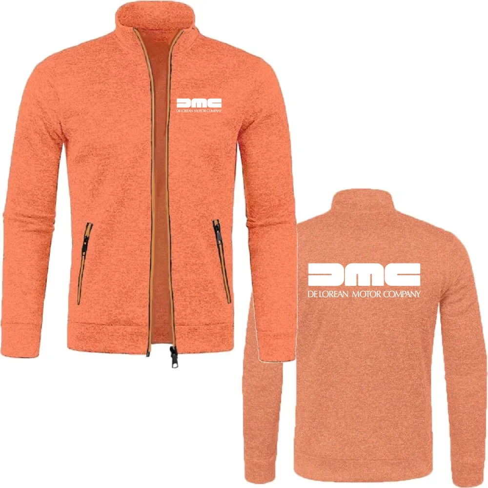 MenS Sweatshirts Zipper Jackets DMC DeLorean Back to the Future Movie DMC-12 Car Fleece Tracksuit Jersey Cardigan Knitwear Swea