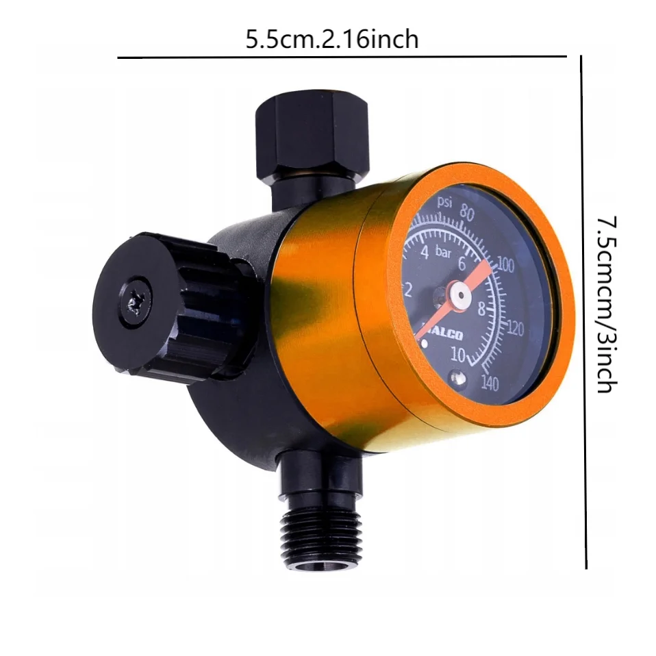 1/4 Shot Reducer Diaphragm Regulator with Pressure Gauge