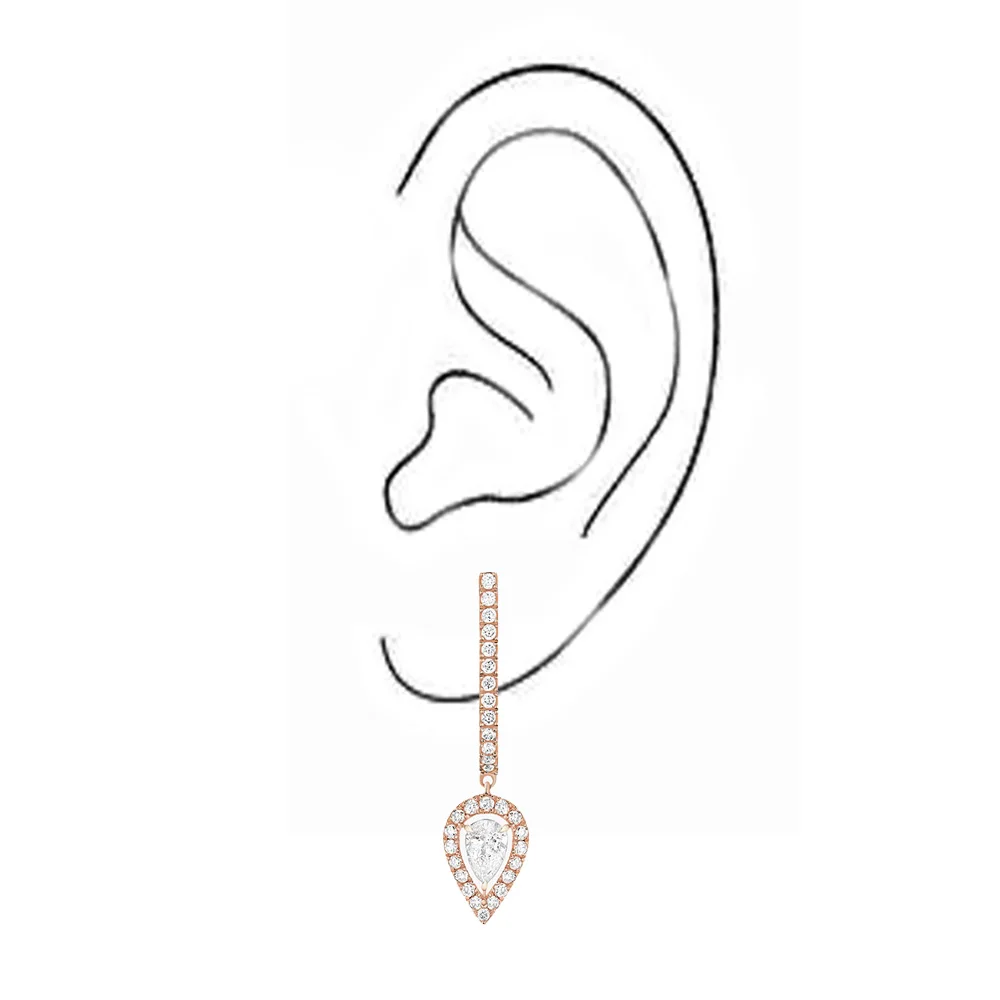 Sterling silver s925 set with diamonds fashion water drop earrings messik style JOY series winding women's earrings