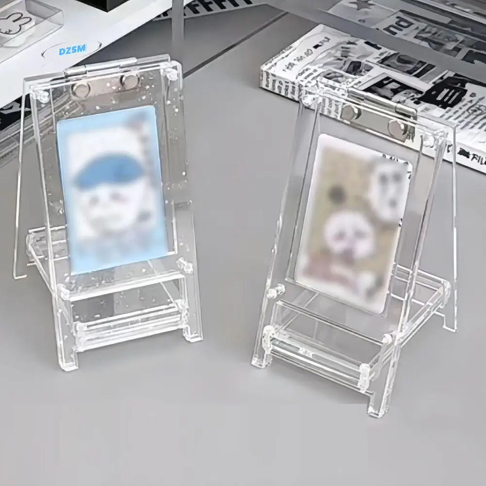 

Clear HD Photocard Holder 3 Inch Card Easy Assembly Acrylic Card Sleeves Frame Ornament Protective Desktop Small Card Album
