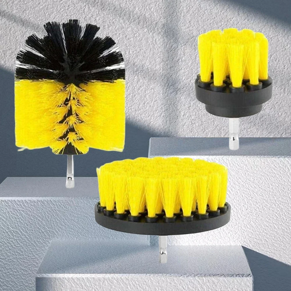 3Pcs Drill-Brush Cleaner Grout Power Drills Scrubber Cleaning Brush Drill Brush Attachment Set for Cleaning Wheel Bathroom Tub