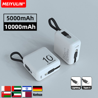 10000mAh Power Bank Large Capacity External Battery Portable Type-C Cable 5000mAh Mobile Powerbank For iPhone 16 Samsung Xiaomi