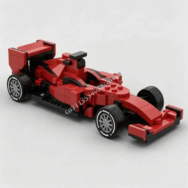 219PCS Red Classic Racing Car Vehicle Model Custom Building Blocks DIY Assembly Toy Collection Home Decor Holiday Popular Gifts