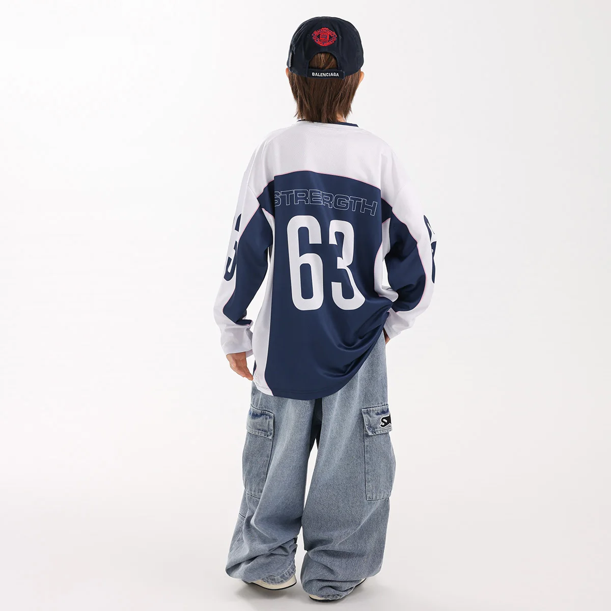 Stroje treningowe dla chłopców 2025, dziecięce topy do tańca jazzowego, jeansy cargo, kostiumy do tańca hiphopowego i street dance, stroje dla zespołów tanecznych DN22272