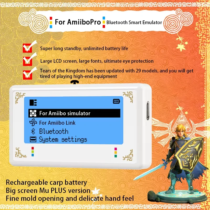 Emulator pintar Bluetooth Emulator untuk amiibpro tear of the Kingdom Emulator cocok untuk Switch NS Aksesori Game layar LCD