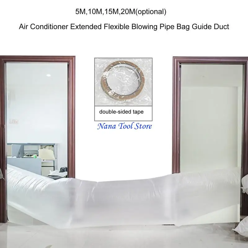 

31GJ Flexible Air Conditioner Blowing Bag Air Conditioner Extended Guide Duct Air Conditioning Exhaust Hose 5/10/15/20m