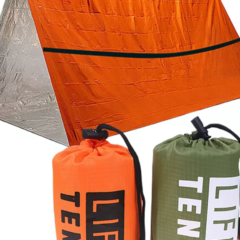

1-местный аварийный укрытие, палатка для выживания, комплект из алюминиевой пленки, треугольная палатка, спальный мешок с сумкой для хранения, уличное термоодеяло