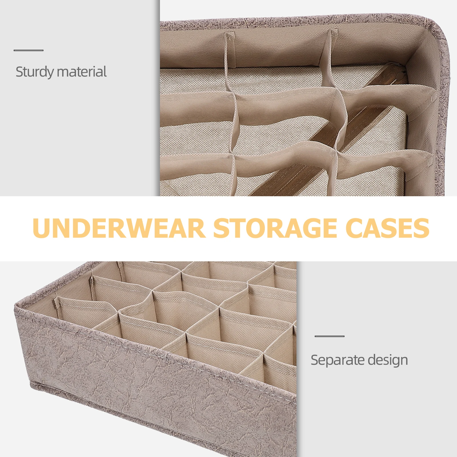 

1pc Underwear Storage Box 900D Linen Drawer Organizer Socks Bra Baby Clothes Holder with PP Saving for Closet