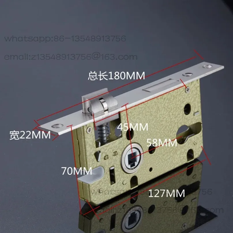 

Замок для межкомнатных дверей из нержавеющей стали 58, тяжелый пружинный замок, длина 180 мм, бесшумный, модель 5845, в наличии