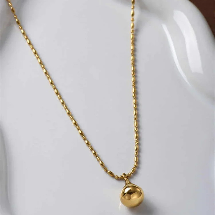 Fashion Brass Gold Plated Water Droplet Pendant Necklace Women Europe America Popular Jewelry Accessories Trend 6