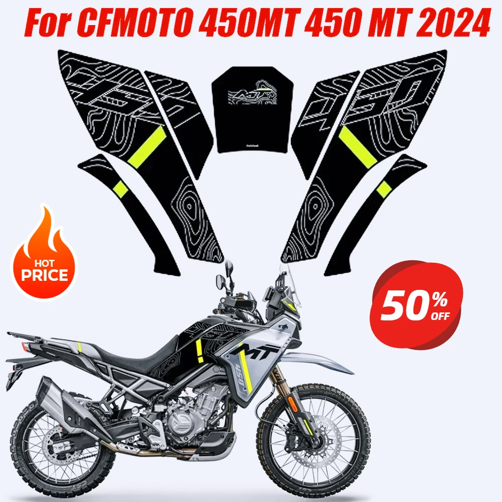 

Наклейка на боковой стороне мотоцикла для CFMOTO 450MT 450 MT 2024, наклейка на топливный бак, протектор, накладка, декоративные комплекты, противоскользящие