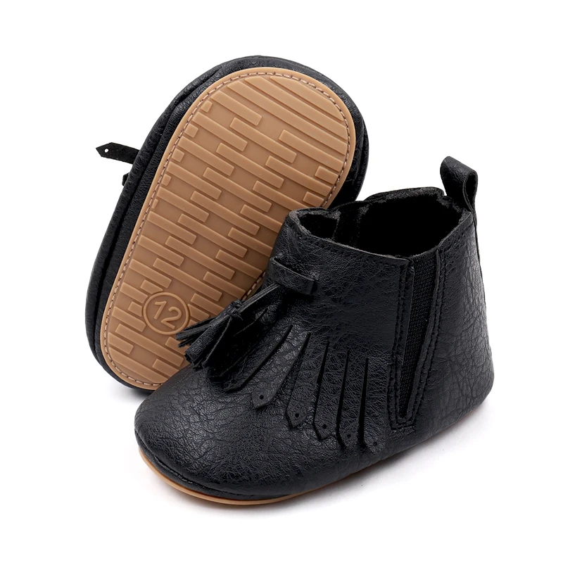 Baby Spring and Autumn Little Boots Soft PU High Quality Anti-slip TPRSole Ankel-covered Warm Prewalking Outdoor Sneaker BJZ3139