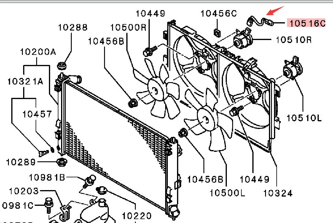 LANCER CY0A HARNESS,COOLING FAN 1355A098