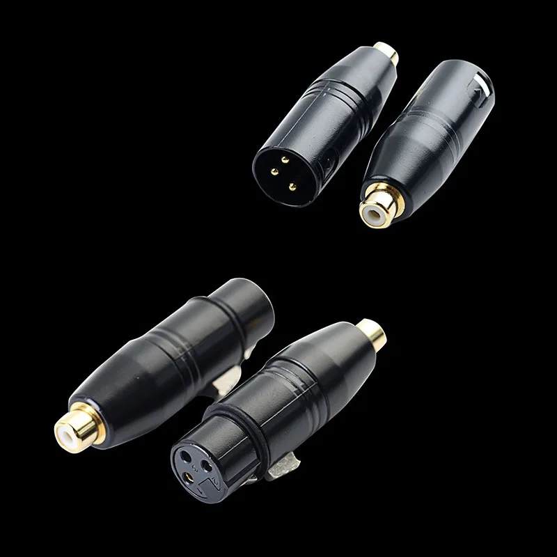 Gold Plated XLR 3PIN Female Male To Rca 3-core  RCA Female Plug Audio Microphone Adapter Plug