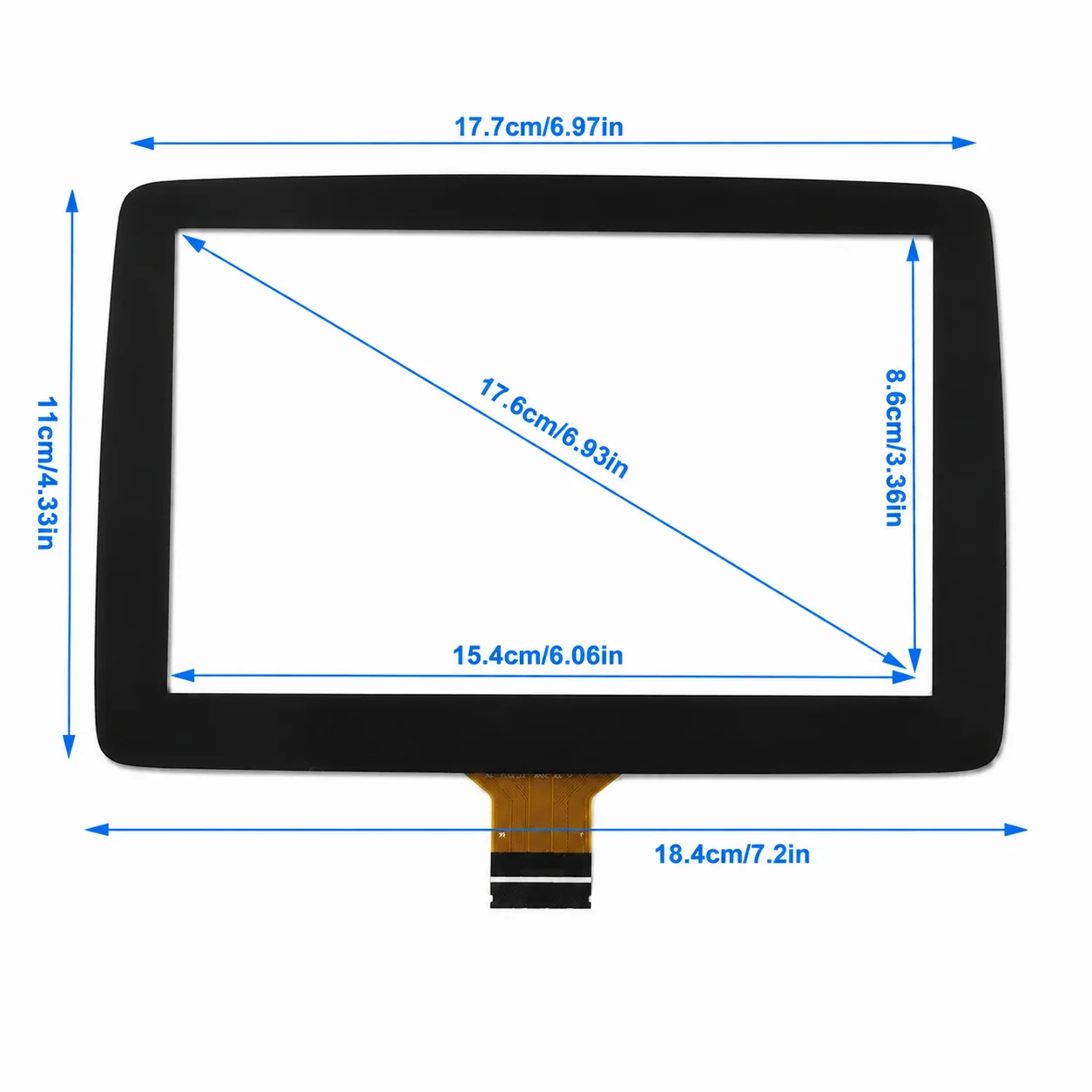 7‘’ Car Touch Screen Digitizer Replacement for Mazda 3 Axela 2014/16 BHP1611J0D / K40005A29F Capacitive Navigation Display Glass